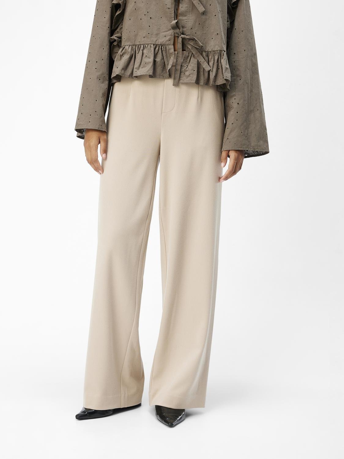 OBJLISA Trousers - Humus - VERO MODA & VILA Bergvik